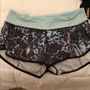 Lululemon speed shorts.